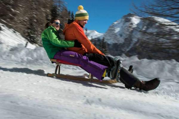 Family fun on sledges